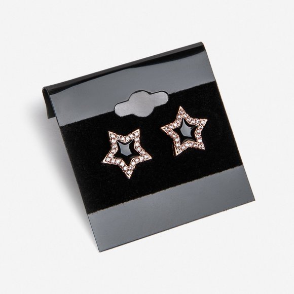 NEW! Rose Gold Star Crystal Earrings - Picture 2 of 4